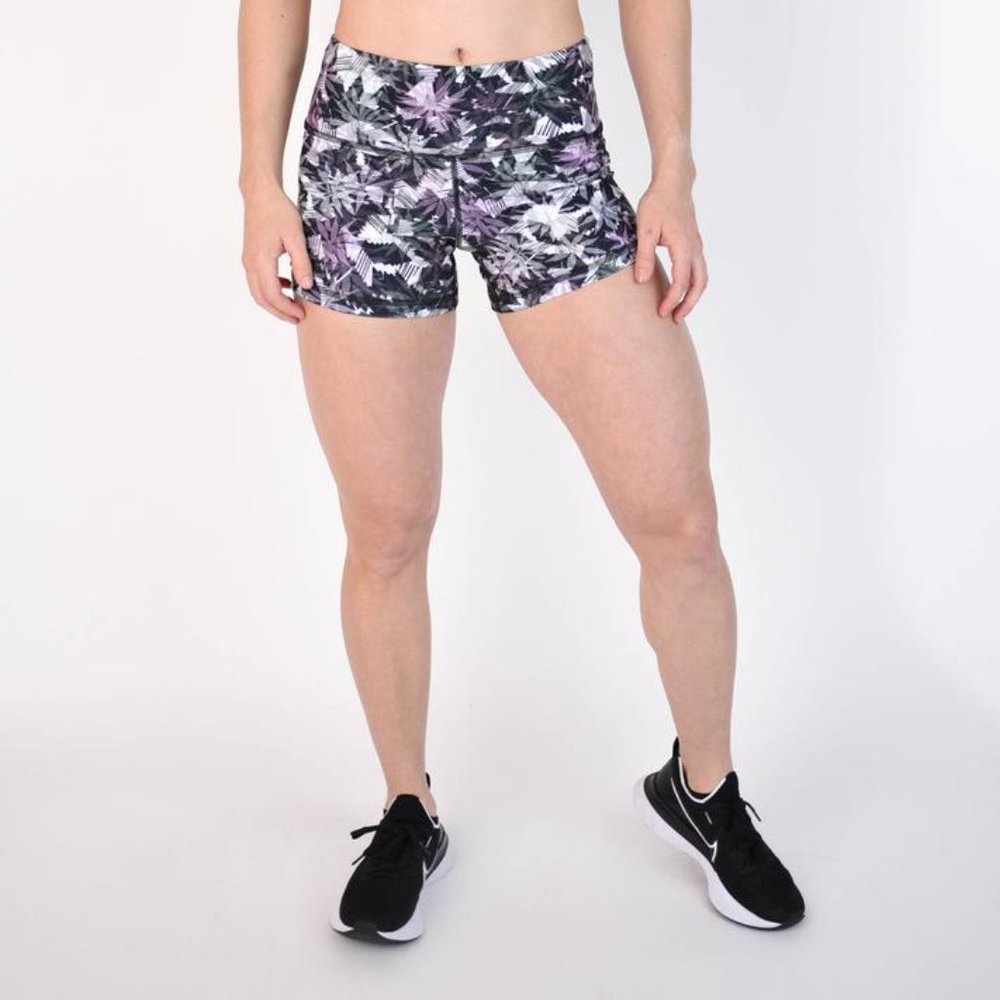 Fleo dark botanical power high rise booties shorts